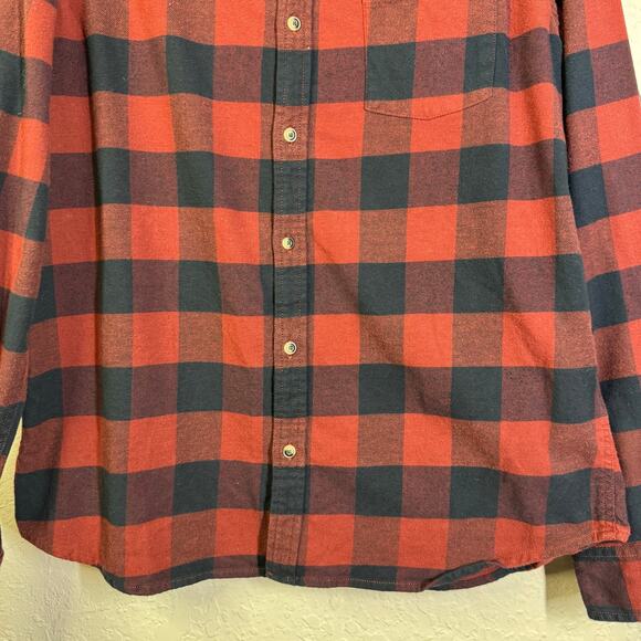 MARINE LAYER Shirt Large Downey Flannel Buffalo Plaid Button Down Front Pocket - Picture 8 of 15